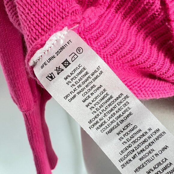 French Connection Puff Sleeve Turtleneck Sweater Pink Size Small - Picture 9 of 11